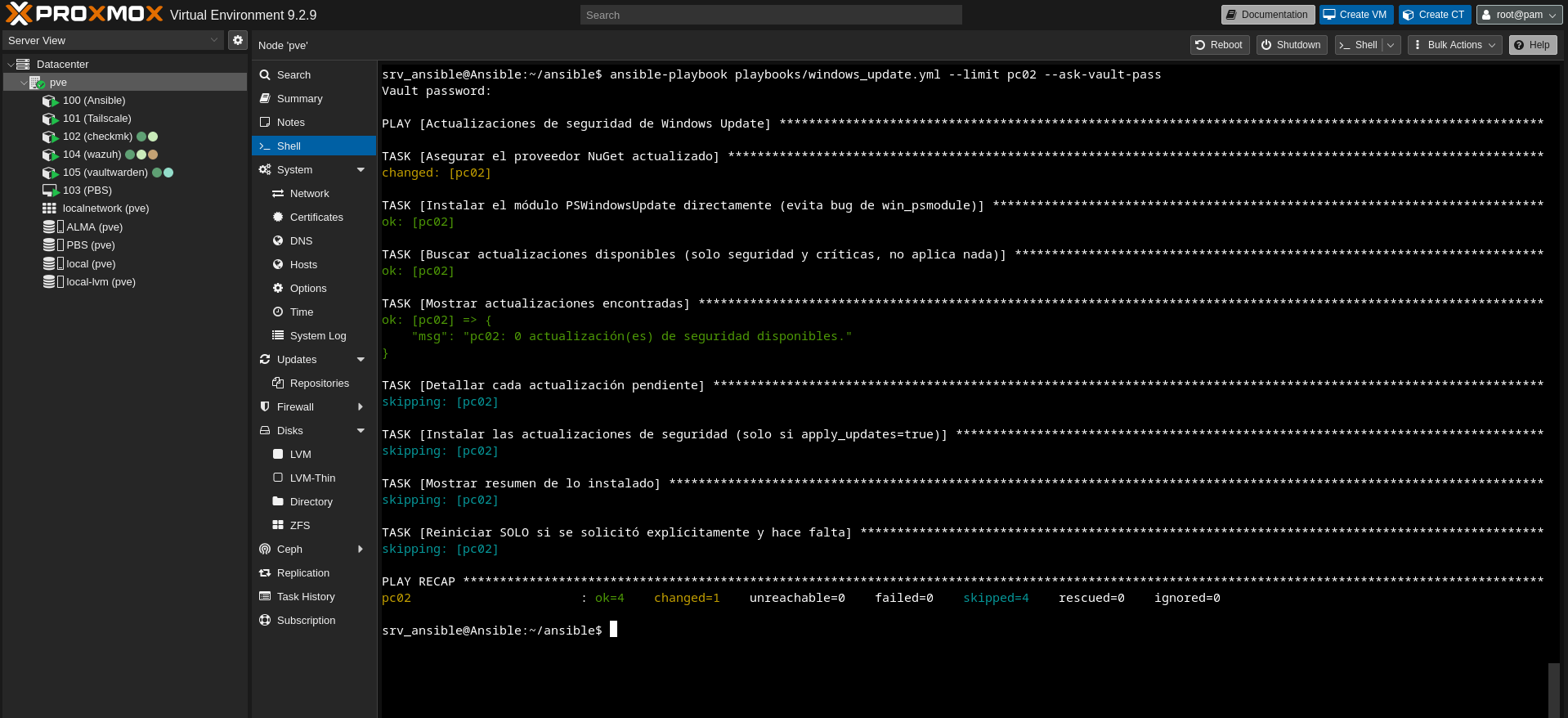 Ansible playbook played against Windows hosts
