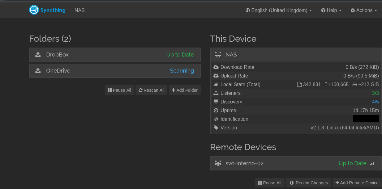 Syncthing on the NAS
