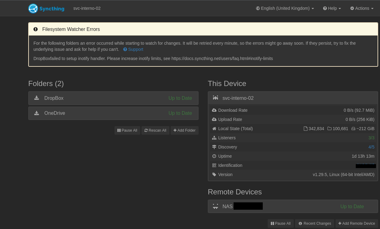 Syncthing on the remote Ubuntu server
